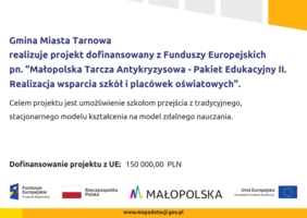 „Małopolska Tarcza Antykryzysowa – Pakiet Edukacyjny II” - plakat